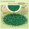 Picture of 3000PCS SS12/3mm Crystal Rhinestones (Emerald Green), Bedazzling Flatback Glass Rhinestones for Crafting DIY Nail Art Makeup Decoration, Gems Diomand Charms for Tumbler Shoes Clothing Mug