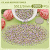 Picture of 3000PCS SS12/3mm Crystal Rhinestones (Crystal AB), Bedazzling Flatback Glass Rhinestones for Crafting DIY Nail Art Makeup Decoration, Gems Diomand Charms for Tumbler Shoes Clothing Mug