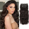 Picture of Black Brown Hair Extensions, 4Pcs Long Synthetic Hair Extension Clip ins, Curly Hair Extensions Clip in Human Hair (Color: Brown)
