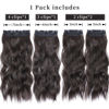 Picture of Black Brown Hair Extensions, 4Pcs Long Synthetic Hair Extension Clip ins, Curly Hair Extensions Clip in Human Hair (Color: Brown)