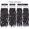 Picture of Natural Black Hair Extensions, 4Pcs Clip in Hair Extensions, 20 Inches Synthetic Hair Extensions Clip ins, Curly Hair Extensions Clip in Human Hair (Color:Natural Black)