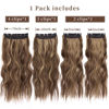 Picture of 4Pcs Clip in Hair Extensions, 20 Inches Synthetic Light Brown Hair Extensions, Long Curly Hair Extensions Clip ins (Color:Chocolate Brown Mixed Honey Blonde)