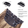 Picture of 4Pcs Clip in Hair Extensions, 20 Inches Synthetic Light Brown Hair Extensions, Long Curly Hair Extensions Clip ins (Color:Chocolate Brown Mixed Honey Blonde)