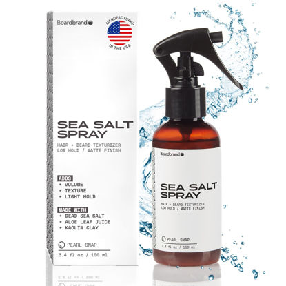 Picture of Sea Salt Spray for Men - Hair Texture Spray Adds Instant Volume, Texture & Thickness, Lightweight Hair Salt Spray for Natural, Textured Look, Pearl Snap Scent, Achieve Effortless Style & All-Day Hold