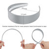 Picture of AHONEY Grey Headband for Women Satin Silk Headband Non Slip 1.57" Wide Plain Head Band Solid Hair Band DIY Fasion Hair Accessories