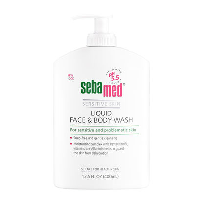 Picture of Sebamed Paraben-Free Liquid Face and Body Wash with Pump pH 5.5 Dermatologist Recommended Mild Hydrating Cleanser for Sensitive Skin 13.5 Fluid Ounces (400 Milliliters)