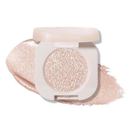 Picture of Single Nude Gold Shimmer Eyeshadow,Bright High Pigment Intense Monochrome Eye Shadow,Apply Makeup Easily,Glitter Pressed Powder Single Eyeshadow,24 Hour Eye Makeup Longwear Waterproof,Blendable