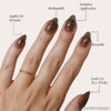 Picture of Harry Potter™ x Glamnetic Press On Nails - Golden Cup™ | Semi-Transparent Brown 3D Graphic Short Almond False Nails, Reusable Stick On Fake Nails with Glue | Salon Quality | 15 Sizes - 30 Nail Kit
