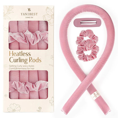 Picture of Yanibest Heatless Hair Curler to Sleep in, Overnight curl headband, No Heat Hair Curler Set with Hair Clip Scrunchies for Styling