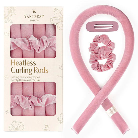 Picture of Yanibest Heatless Hair Curler to Sleep in, Overnight curl headband, No Heat Hair Curler Set with Hair Clip Scrunchies for Styling