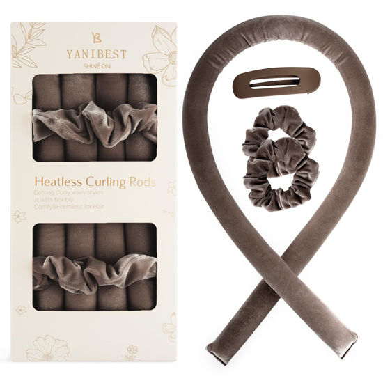 Picture of Yanibest Heatless Hair Curler to Sleep in, Overnight curl headband, No Heat Hair Curler Set with Hair Clip Scrunchies for Styling