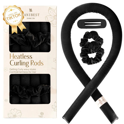 Picture of Yanibest Heatless Hair Curler to Sleep in, Overnight curl headband, No Heat Hair Curler Set with Hair Clip Scrunchies for Styling