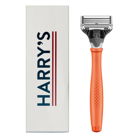 Picture of Harry's Razor for Men - Razor Handle and Razor Blade Cartridge - Shaving Gift Set for Him - Orange