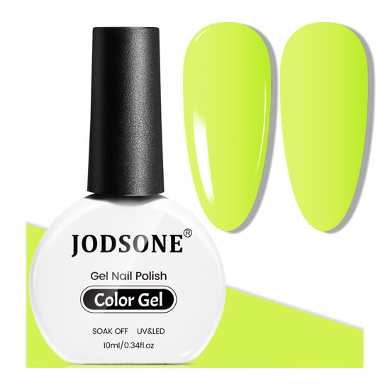 Picture of JODSONE 10ml Gel Nail Polish Neon Green Gel Polish Light Green Nail Polish Gel Bright Green High Gloss Soak Off U V Gel Nail Manicure Salon DIY at Home