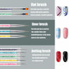 Picture of iFwevs Nail Art Brushes,5pcs Double Ended Brush & Dotting Tool Kit,Including Nail Liner Brush and Nail Dotting Pens for Nail Art Nail Salon