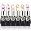 Picture of firstfly Pack of 6 Crystal Flower Jelly Lipstick, Long Lasting Nutritious Lip Balm Lips Moisturizer Magic Temperature Color Change Lip Gloss (Black)