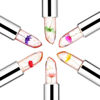 Picture of firstfly Pack of 6 Crystal Flower Jelly Lipstick, Long Lasting Nutritious Lip Balm Lips Moisturizer Magic Temperature Color Change Lip Gloss (Black)