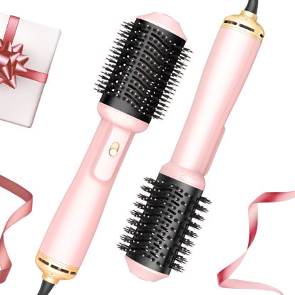 Picture of Hair Dryer Brush Blow Dryer Brush in One, Hair Dryer Styler and Volumizer 4 in 1 Brush with Oval Barrel, Professional Salon Hot Air Brush for All Hair Types Bright Pink