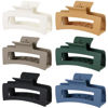 Picture of Sisiaipu 3.5 Inch Medium Hair Claw Clips 6 Pack Hair Clips for Women Square Claw Clips Rectangle Clips for Hair Banana Jaw Clips Hair Accessories for Girls -Neutral