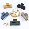 Picture of Sisiaipu 3.5 Inch Medium Hair Claw Clips 6 Pack Hair Clips for Women Square Claw Clips Rectangle Clips for Hair Banana Jaw Clips Hair Accessories for Girls -Neutral