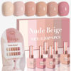 Picture of Double Rhythm 6 Pcs 15 ML Gel Polish Set Same Color Same Bottle Soak Off Gel Polish Kit Nail Art Manicure Salon DIY at Home for Women (Light Beige Nude Pink Neutral Rose-T6-4)
