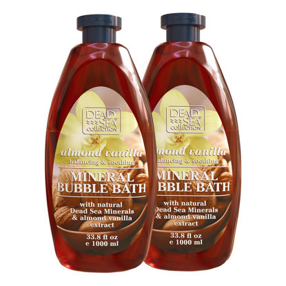 Picture of Dead Sea Collection Bubble Bath with Almond Vanilla for Women and Men - Sweet Almond Oil and Dead Sea Salt - Nourishing and Moisturizing Skin - Pack of 2 (67.6 fl.oz)