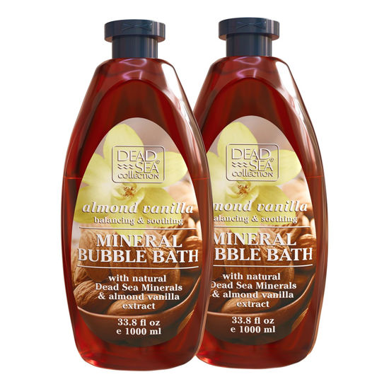 Picture of Dead Sea Collection Bubble Bath with Almond Vanilla for Women and Men - Sweet Almond Oil and Dead Sea Salt - Nourishing and Moisturizing Skin - Pack of 2 (67.6 fl.oz)