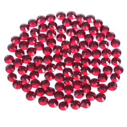Picture of Novani Dark Red Rhinestones 3000Pcs Flatback Crystal Round Loose Gemstones Glass Rhinestones for Crafts Makeup Nail Art Clothes Shoes DIY Decorations(SS6, 1.9-2.0mm)