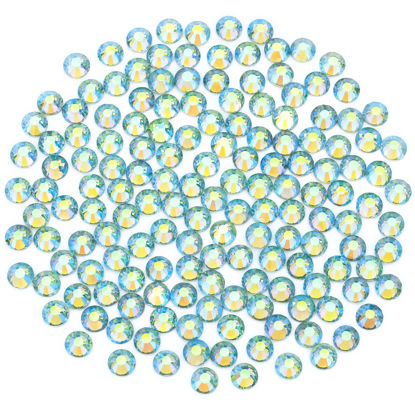 Picture of Novani Rhinestones 3000Pcs Flatback Crystal Round Loose Gemstones Glass Rhinestones for Crafts Makeup Nail Art Clothes Shoes DIY Decorations(SS6, 1.9-2.0mm,Light Green AB)