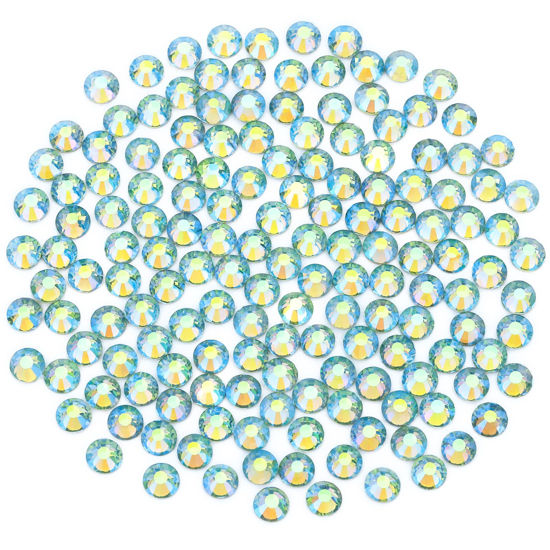 Picture of Novani Rhinestones 3000Pcs Flatback Crystal Round Loose Gemstones Glass Rhinestones for Crafts Makeup Nail Art Clothes Shoes DIY Decorations(SS6, 1.9-2.0mm,Light Green AB)