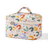Picture of uekeboag Large Travel Quilted Makeup Bag for Women, Floral Cotton Cosmetic Bag, Coquette Aesthetic Floral Toiletry Organizer Bag (05White-UU)