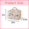 Picture of uekeboag Large Travel Quilted Makeup Bag for Women, Floral Cotton Cosmetic Bag, Coquette Aesthetic Floral Toiletry Organizer Bag (05White-UU)