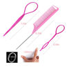 Picture of 1000Pcs Hair Rubber Bands, Soft Small Hair Elastics for Girls and Women, 2pcs Topsy Tail Tools, 1 Rat Tail Comb, Pink Schembo