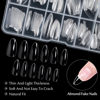 Picture of Short Almond Nails Tips krofaue 240Pcs Soft Gel Clear Nail Tips No Crease Pre-shape Oval Shape Nails 12 Sizes Artificial Acrylic False Nails Full Cover Press on Nails for Home DIY Nail Tips Art