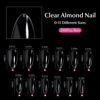 Picture of Short Almond Nails Tips krofaue 240Pcs Soft Gel Clear Nail Tips No Crease Pre-shape Oval Shape Nails 12 Sizes Artificial Acrylic False Nails Full Cover Press on Nails for Home DIY Nail Tips Art