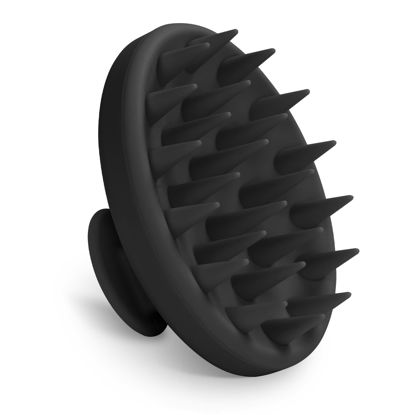 Picture of Meartchy Silicone Scalp Massager, Scalp Scrubber for Hair Growth with Soft Bristles, Scalp Exfoliator Brush Dandruff Removal Shampoo Brush for Wet Dry Scalp Care (Black)