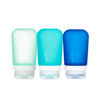 Picture of humangear GoToob+ 3-Pack (Medium) | Refillable Silicone Travel Bottle | Locking Lid | Food-Safe Material | Mint/Aqua/Teal, Medium (2.5 fl.oz.; 74ml)