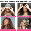 Picture of Celiarita Highlight Headband Wig Human Hair Deep Wave Glueless None Lace Front Wigs Human Hair 22 Inch #4/27 Ombre Colored 150% Density Brazilian Virgin Curly Human Hair Wigs for Black Women