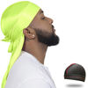 Picture of ForceWave Silky Durag for Men Wave Cap Satin Dorag for Men Women 360 Wave (Neon Green)