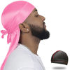 Picture of ForceWave Silky Durag for Men Wave Cap Satin Dorag for Men Women 360 Wave (Hot Pink)