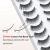Picture of False Eyelashes Cat Eye Lashes Wispy 15mm Strip Eyelashes Thin Band Natural Lashes Fluffy Eyelashes Siligli Lashes Pack Fake Lashes 3D Volume Curly Eyelash 10 Pair