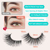 Picture of False Eyelashes Cat Eye Lashes Wispy 15mm Strip Eyelashes Thin Band Natural Lashes Fluffy Eyelashes Siligli Lashes Pack Fake Lashes 3D Volume Curly Eyelash 10 Pair