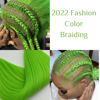 Picture of Gozill Green Pre stretched Braiding Hair Ez Braid Kanekalon Braiding Hair Prestretched Micro Hypoallergenic Kids Braiding Hair Colored Hair Extensions