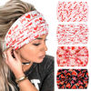 Picture of Huachi 4 Packs Valentine’s Day Headbands for Women Wide Knotted Valentine Heart Headbands Trendy Love Head Bands for Women’s Hair Large Bandana Hairbands Valentine’s Day Gifts Hair Accessories