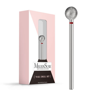 Picture of MelodySusie 7mm Ball Shape Cuticle Clean Nail Drill Bit 3/32'', Professional Safety Carbide Diamond Under Nail Cleaner for Cuticle Dead Skin Nail Prepare, Beginners Bits, Series Bit-S, Fine