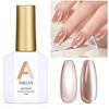 Picture of AILLSA Cat Eye Gel Nail Polish Nude Glitter Crystal Gel Polish with Magnet, Jelly Glass Holographic Gel Nail Polish Pearl Shimmer Reflective Translucent Color U V Gel Salon DIY at Home 0.5 OZ GF30