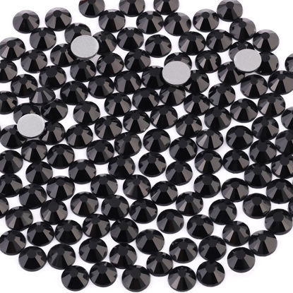 Picture of 2000PCS SS16/4mm Crystal Rhinestones (Jet Black), Bedazzling Flatback Glass Rhinestones for Crafting DIY Nail Art Makeup Decoration, Gems Diomand Charms for Tumbler Shoes Clothing Mug