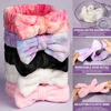 Picture of Teenitor Spa headband, Makeup Headband Set, Soft Fuzzy Bow Hair Bands for Washing Face, Facial Skincare Headbands for Teen Girls, Fluffy Hair Bands for Women