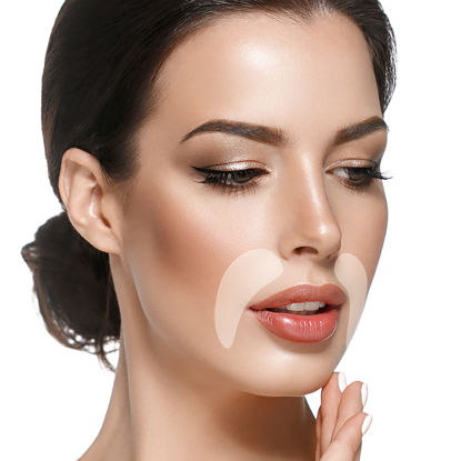Picture of BLUMBODY Face Wrinkle Patches - Anti Wrinkle Facial Patches to Smooth Smile Lines - Non-Silicone Face Patches Wrinkles Tape for Fine Wrinkles between Eyes & Face - For Overnight Wrinkle Use