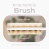 Picture of MainBasics Back Scrubber for Shower - Long Handle Dual-Sided Brush for Body Wash & Scrubbing with Exfoliating & Soft Bristles (White, Plastic)